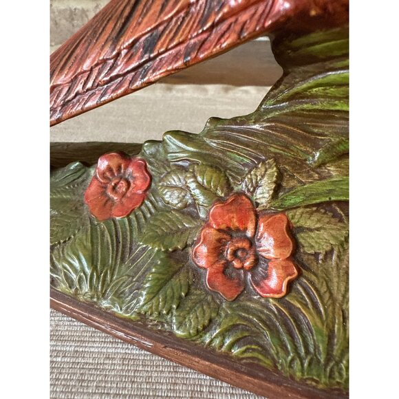 Vintage Holland Ceramic Pheasant Figurine Statue With Floral Base 1967 Bird - Picture 7 of 16